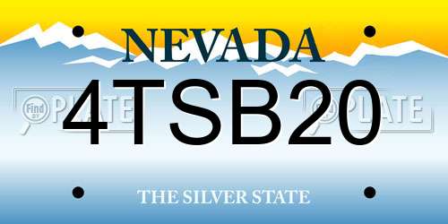 4TSB20 Nevada License Plate