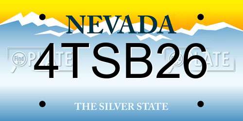 4TSB26 Nevada License Plate