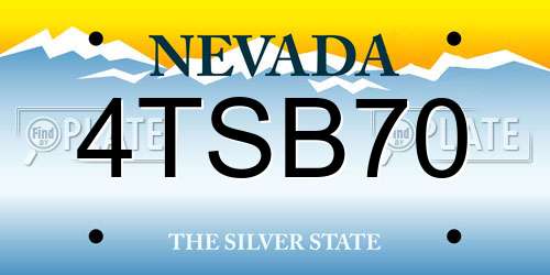 4TSB70 Nevada License Plate