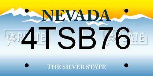 4TSB76 Nevada License Plate