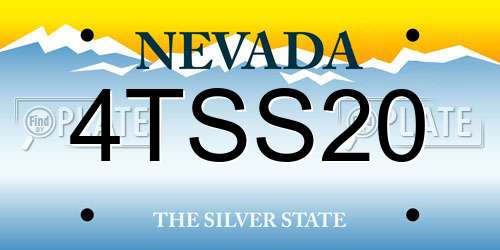 4TSS20 Nevada License Plate
