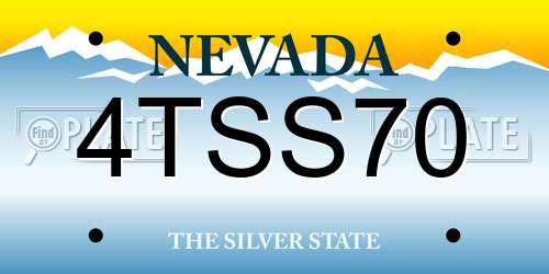 4TSS70 Nevada License Plate