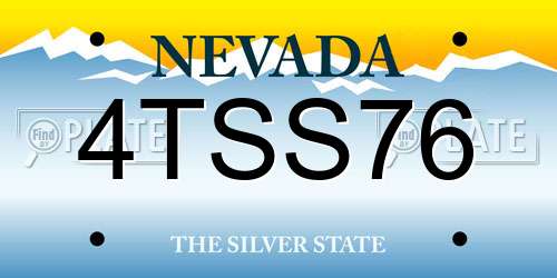 4TSS76 Nevada License Plate