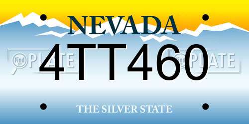 4TT460 Nevada License Plate