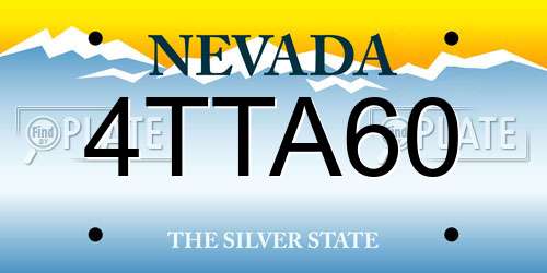 4TTA60 Nevada License Plate