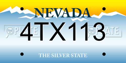 4TX113 Nevada License Plate