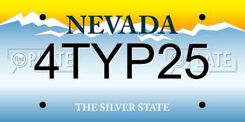 4TYP25 Nevada License Plate