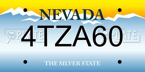 4TZA60 Nevada License Plate