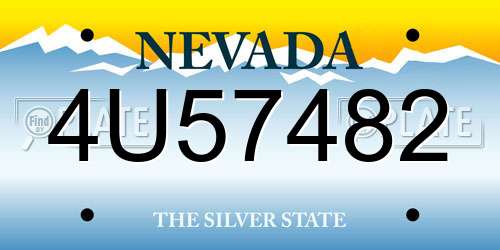 4U57482 Nevada License Plate