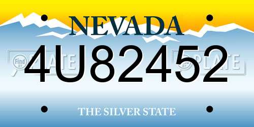 4U82452 Nevada License Plate