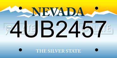 4UB2457 Nevada License Plate