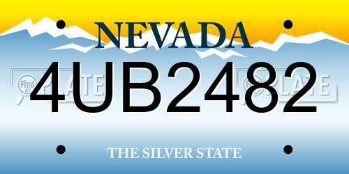 4UB2482 Nevada License Plate