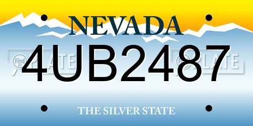 4UB2487 Nevada License Plate