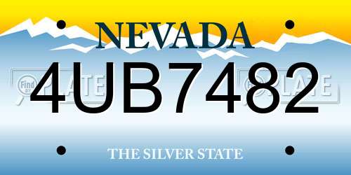 4UB7482 Nevada License Plate