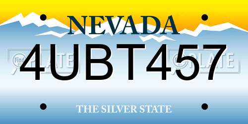 4UBT457 Nevada License Plate