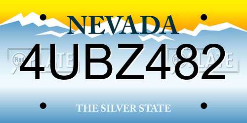 4UBZ482 Nevada License Plate