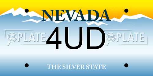 4UD Nevada License Plate