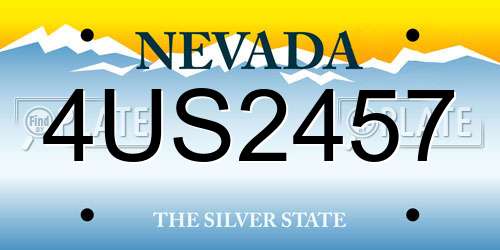 4US2457 Nevada License Plate