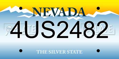 4US2482 Nevada License Plate