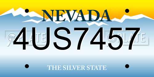 4US7457 Nevada License Plate