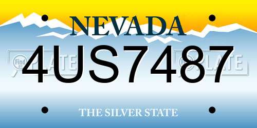 4US7487 Nevada License Plate