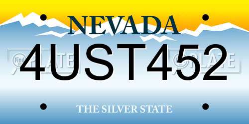 4UST452 Nevada License Plate