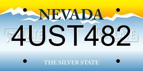 4UST482 Nevada License Plate