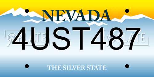 4UST487 Nevada License Plate