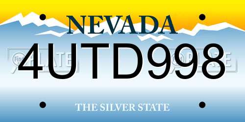 4UTD998 Nevada License Plate