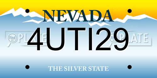4UTI29 Nevada License Plate