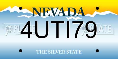 4UTI79 Nevada License Plate