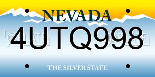 4UTQ998 Nevada License Plate
