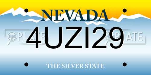 4UZI29 Nevada License Plate