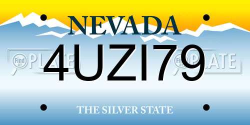 4UZI79 Nevada License Plate