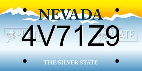4V71Z9 Nevada License Plate