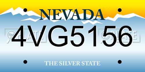 4VG5156 Nevada License Plate