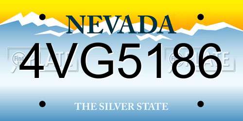 4VG5186 Nevada License Plate