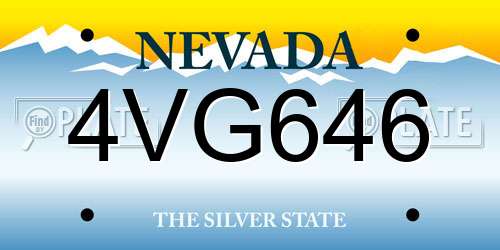 4VG646 Nevada License Plate