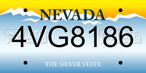 4VG8186 Nevada License Plate
