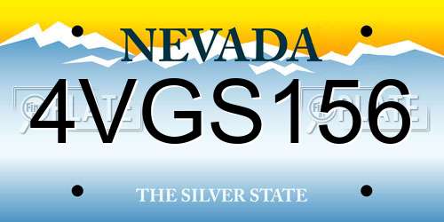 4VGS156 Nevada License Plate