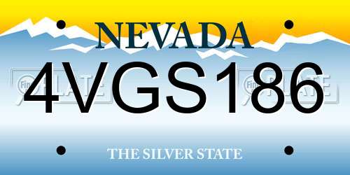 4VGS186 Nevada License Plate