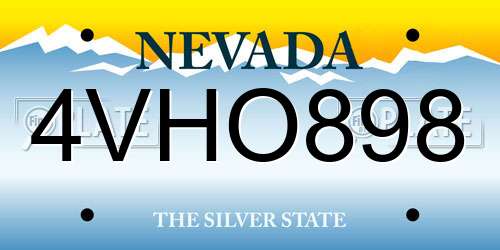 4VHO898 Nevada License Plate