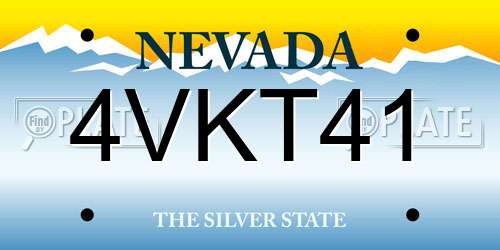 4VKT41 Nevada License Plate