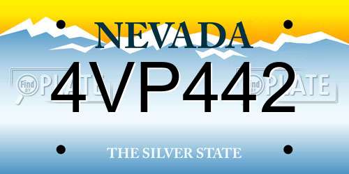 4VP442 Nevada License Plate