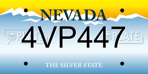 4VP447 Nevada License Plate