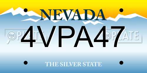 4VPA47 Nevada License Plate