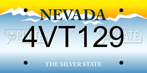 4VT129 Nevada License Plate