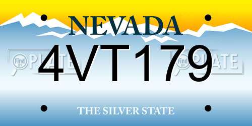 4VT179 Nevada License Plate