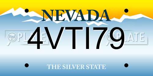 4VTI79 Nevada License Plate