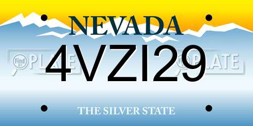 4VZI29 Nevada License Plate